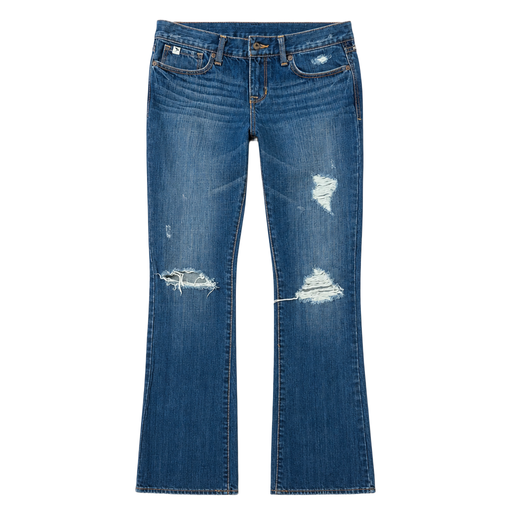 Abercrombie Kids Haley Low Rise Distressed Flare Jeans Size 16 Slim 1