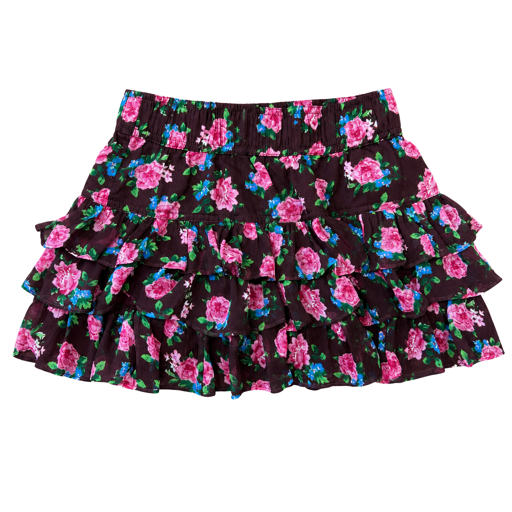 Abercrombie Kids Floral Print Tiered Ruffle Skirt Size XL 1