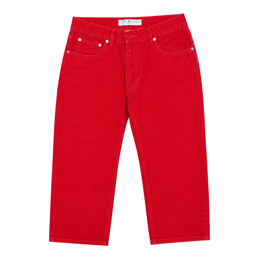 Tommy Hilfiger Jeans Vintage Red Cotton Straight Leg Pants Size 8 1
