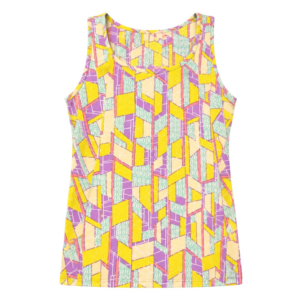 Everly Geometric Tank Top Size S Multicolor Poly Cutout Back 1