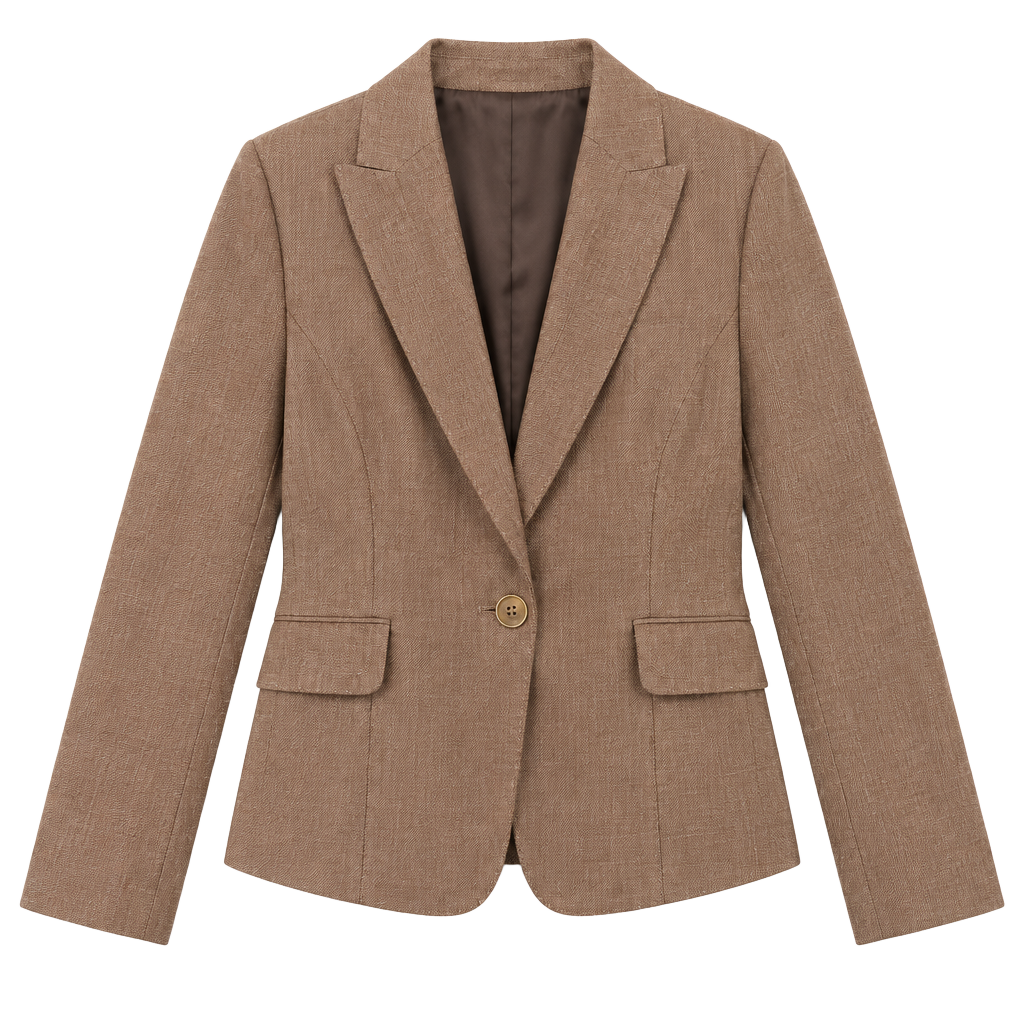 New York & Company Blazer Size 6 Brown Single Button Notch Lapel 1
