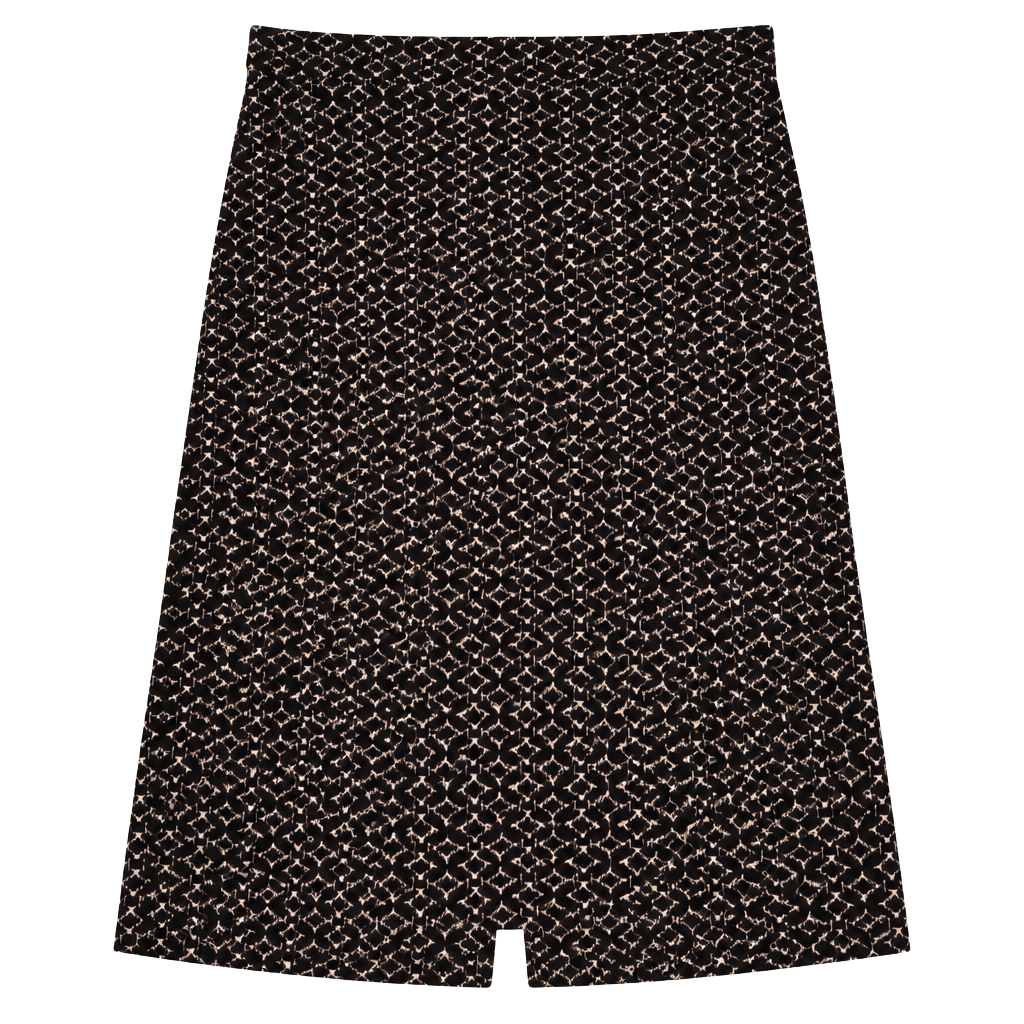 Maeve Pencil Skirt Size L Black Diamond Geometric Knit A810 1