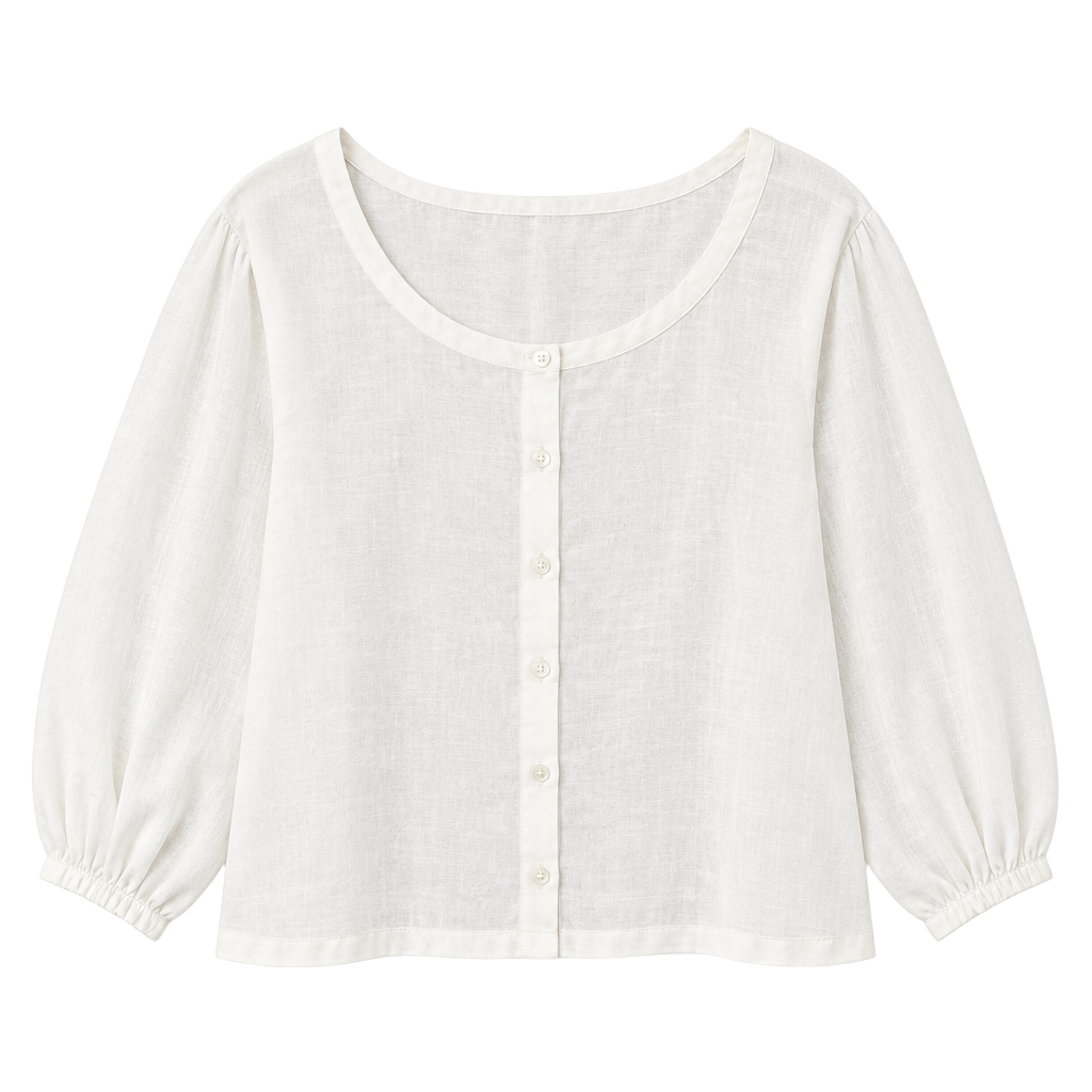 Tuckernuck White Cotton Linen Blouse Size XL Button Down Top A803 1