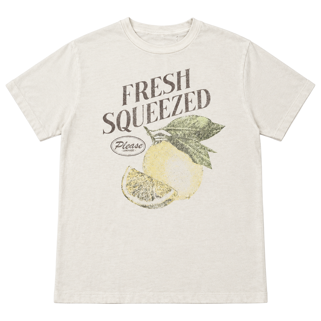 Aerie Fresh Squeezed Graphic T-Shirt Size S White Lemon NWOT A814 1