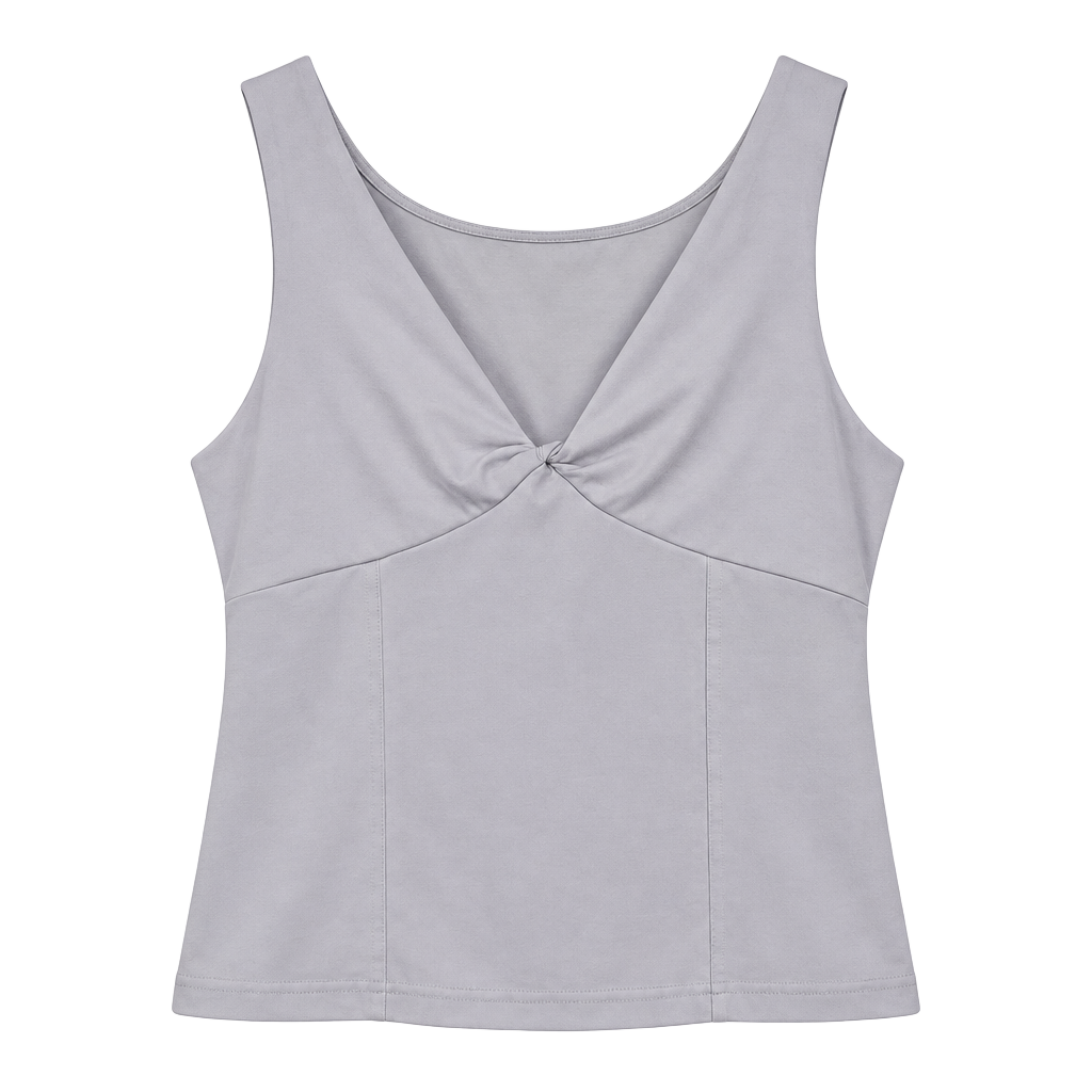 Express Tank Top Size L White V-Neck Twist Front 1