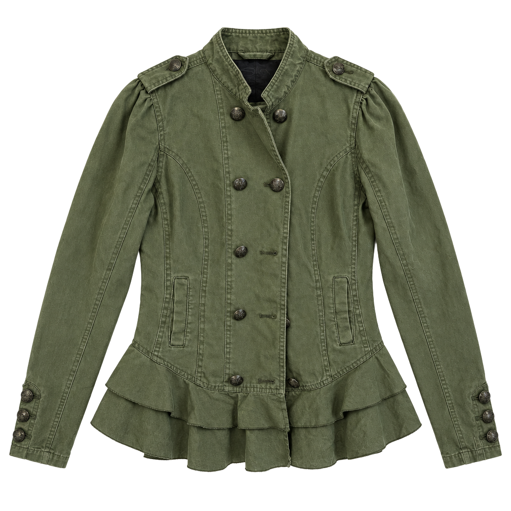 Silver Jeans Green Military Peplum Jacket 1
