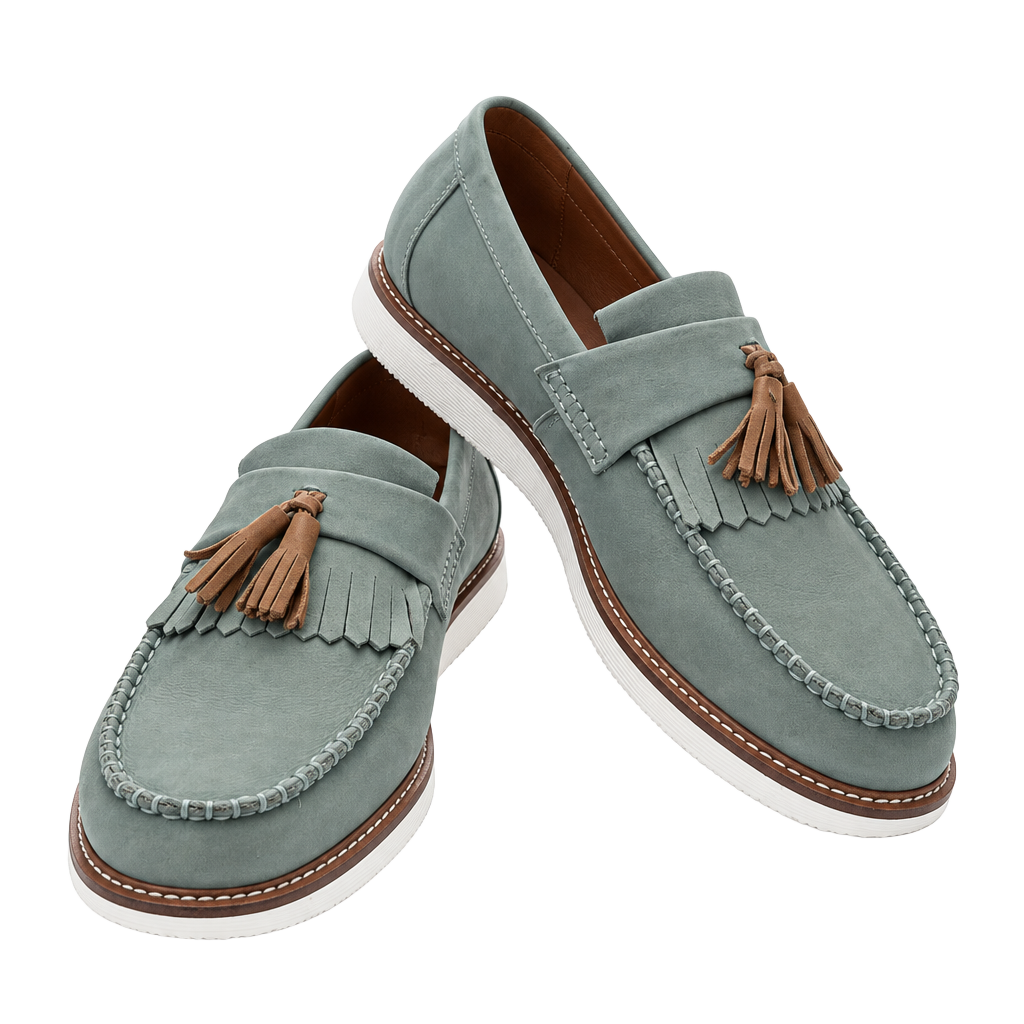 Dr. Martens Tassel Loafers Light Blue Leather 1