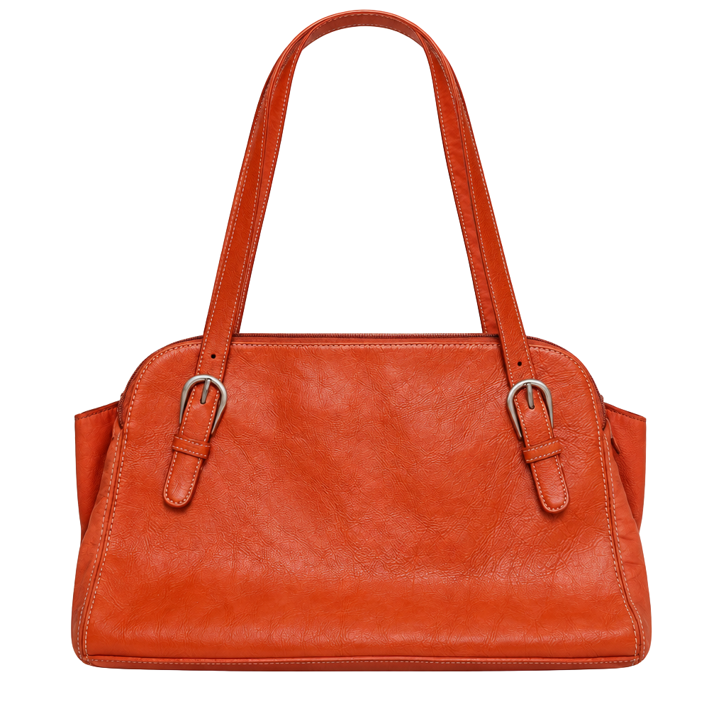 Franco Sarto Orange Leather Shoulder Bag 1