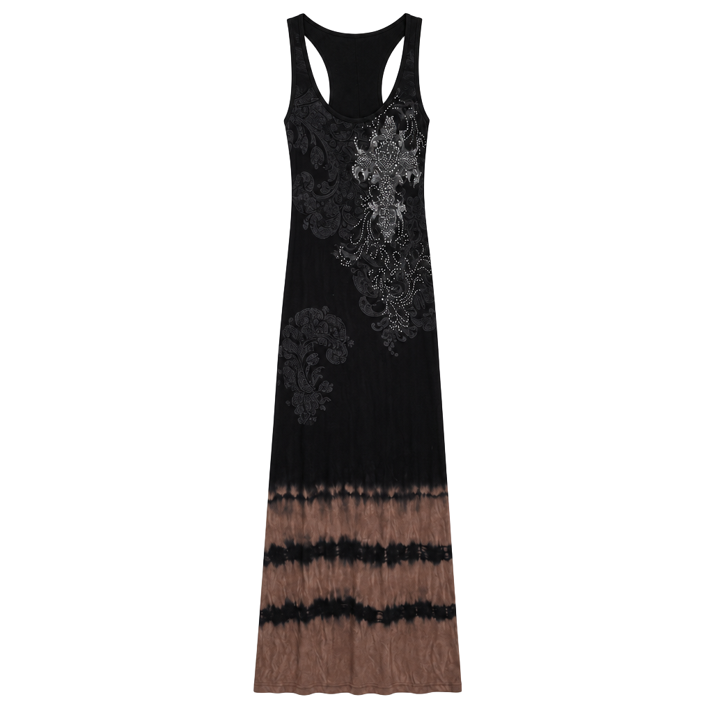 Vocal Maxi Dress Black Tie Dye 1