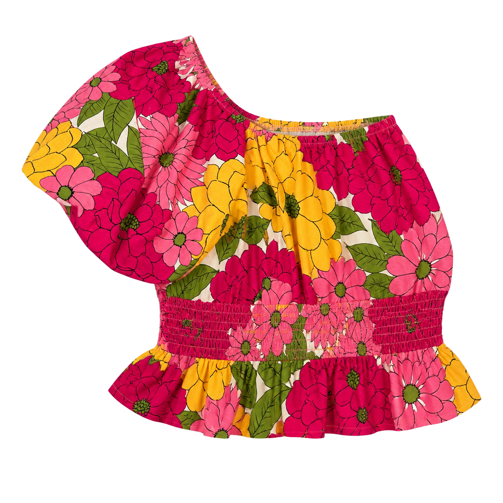 Baltic Born Kalena Floral Smocked Midi Dress in Fuchsia/Yellow 1