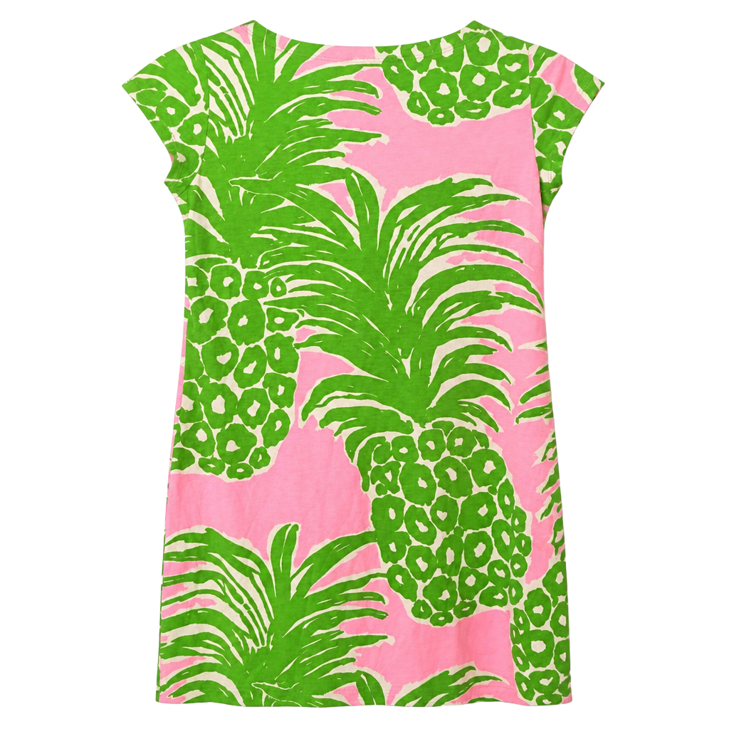 Lilly Pulitzer Loren Shift Dress in Pink and Green Flamenco Pineapple Print 1