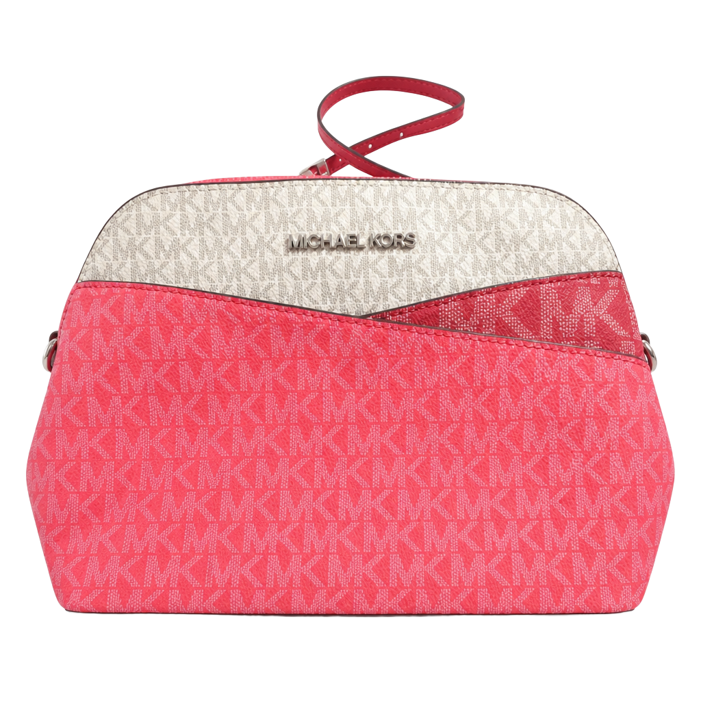 Michael Kors Jet Set Medium Dome Crossbody Bag Pink Logo 1