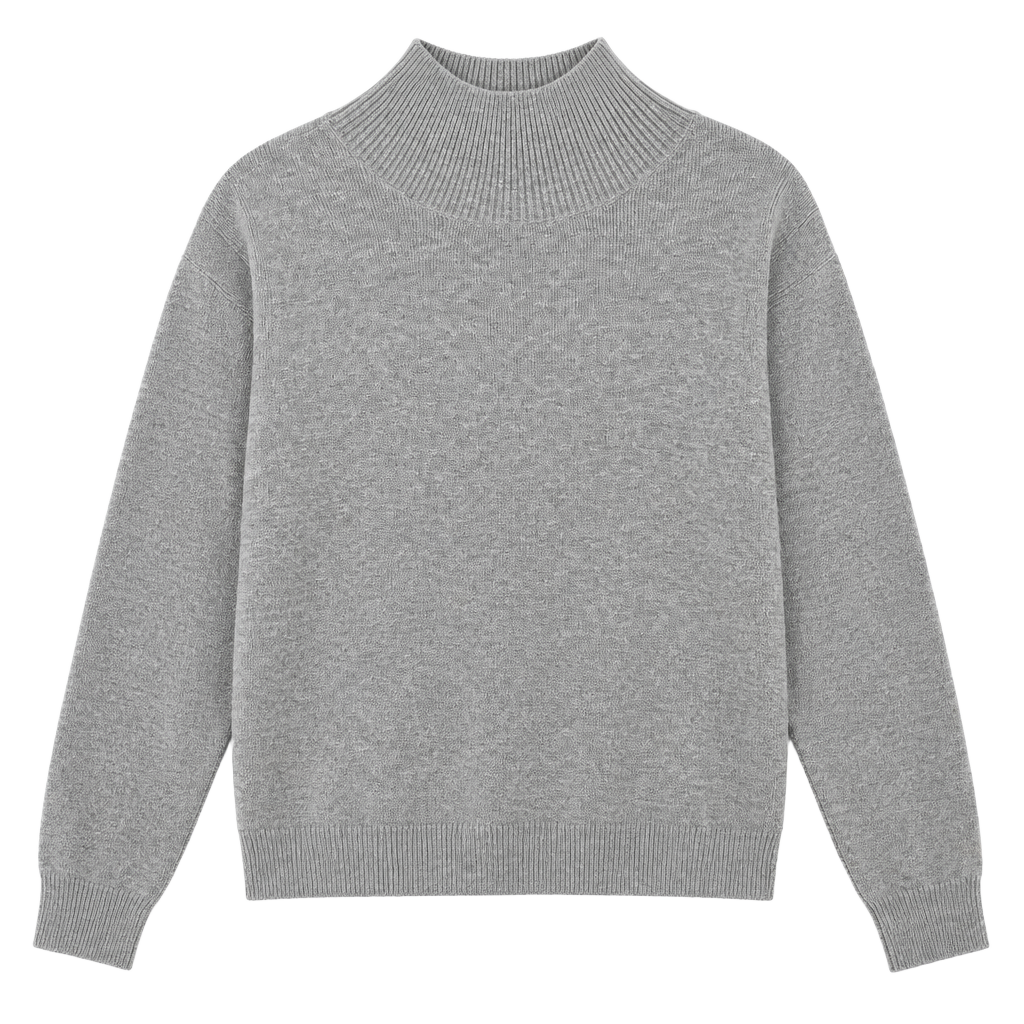 Abercrombie & Fitch Mock Neck Sweater Size L Grey Knit 1