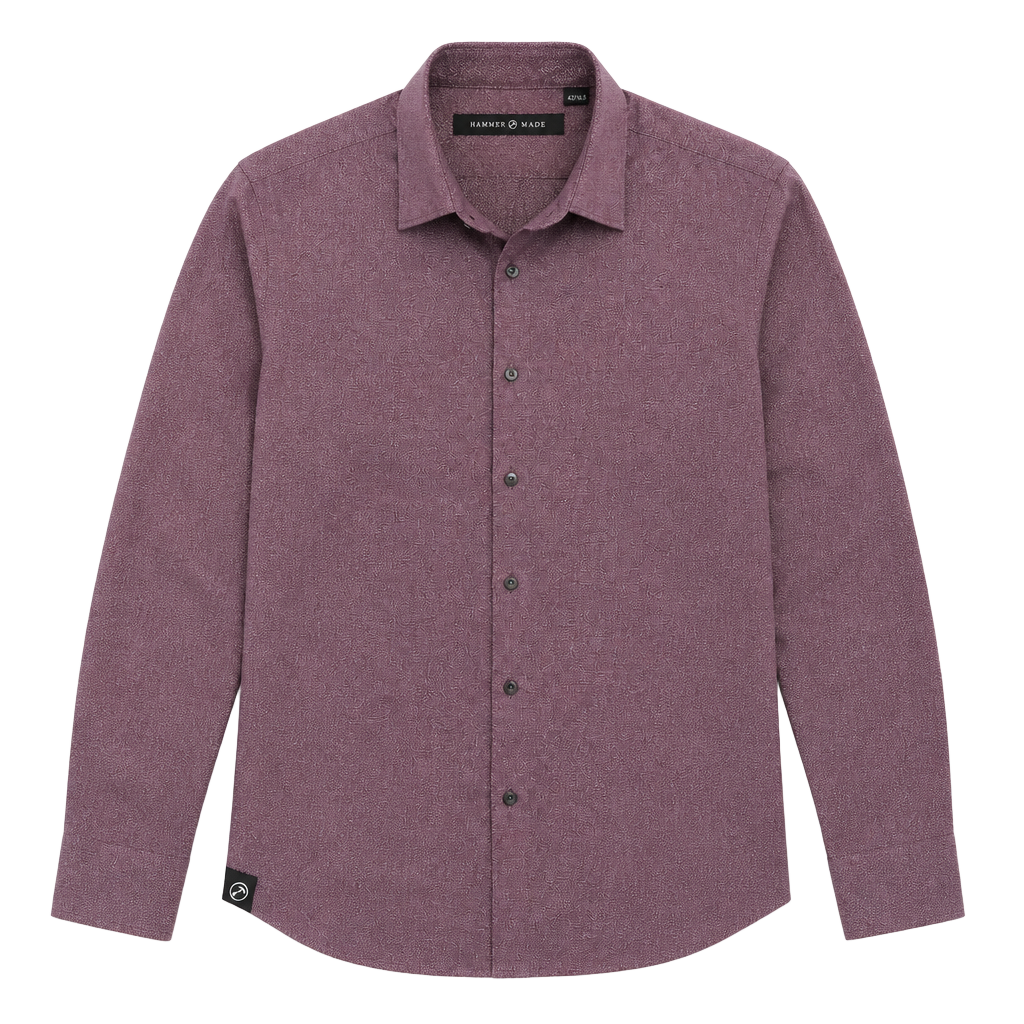 Hammer Made Purple Button Down Shirt Size 42/16.5 Cotton 1