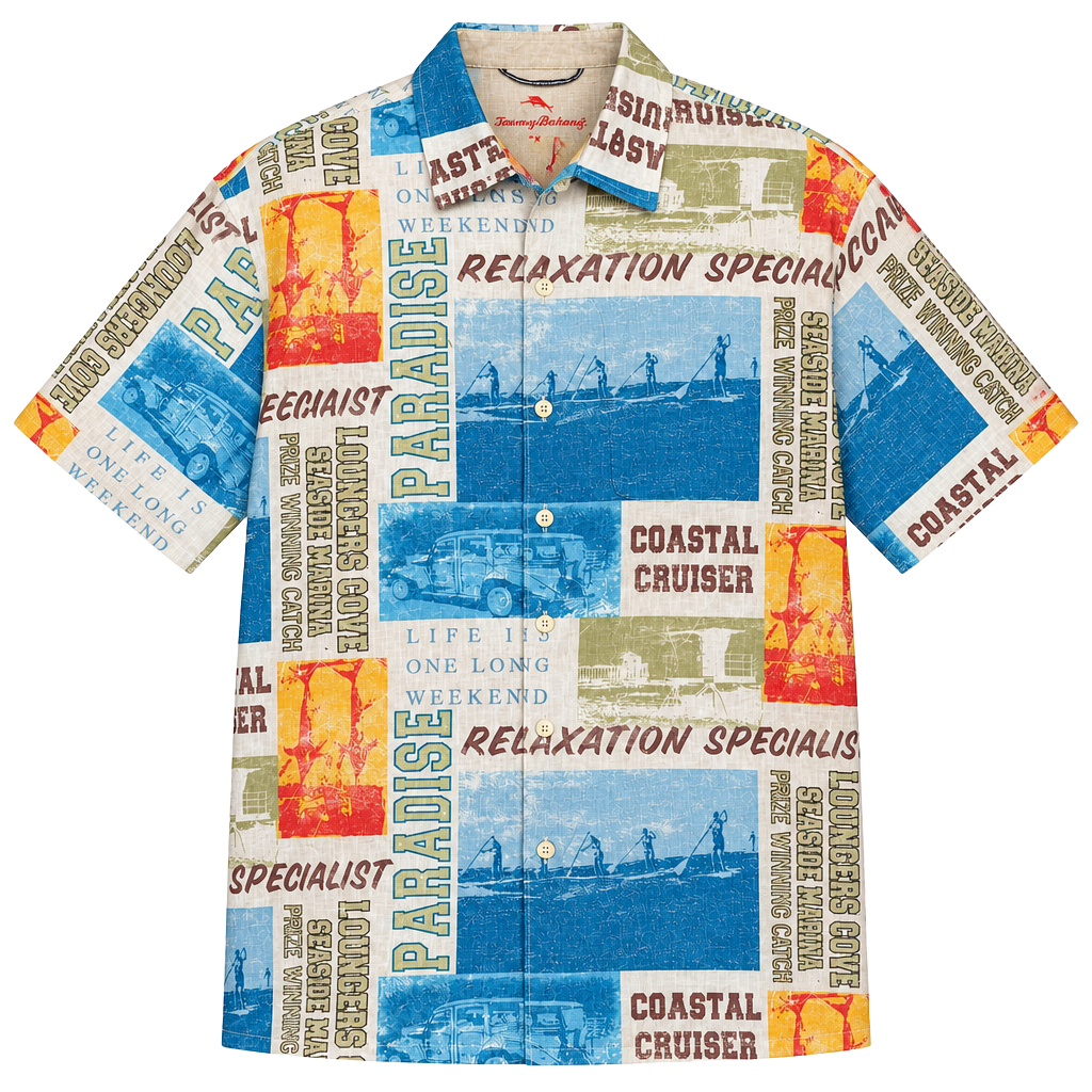 Tommy Bahama Relax Linen Button Up Shirt Size M Multicolored 1