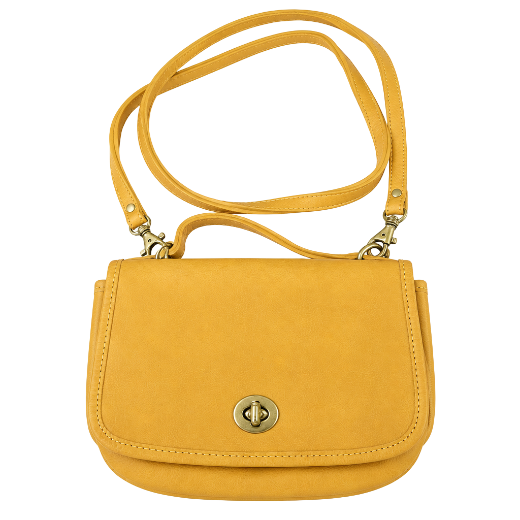 Hunt Club Yellow Leather Crossbody Bag 1
