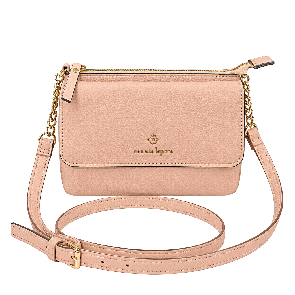 Nanette Lepore Pink Faux Leather Crossbody Bag 1