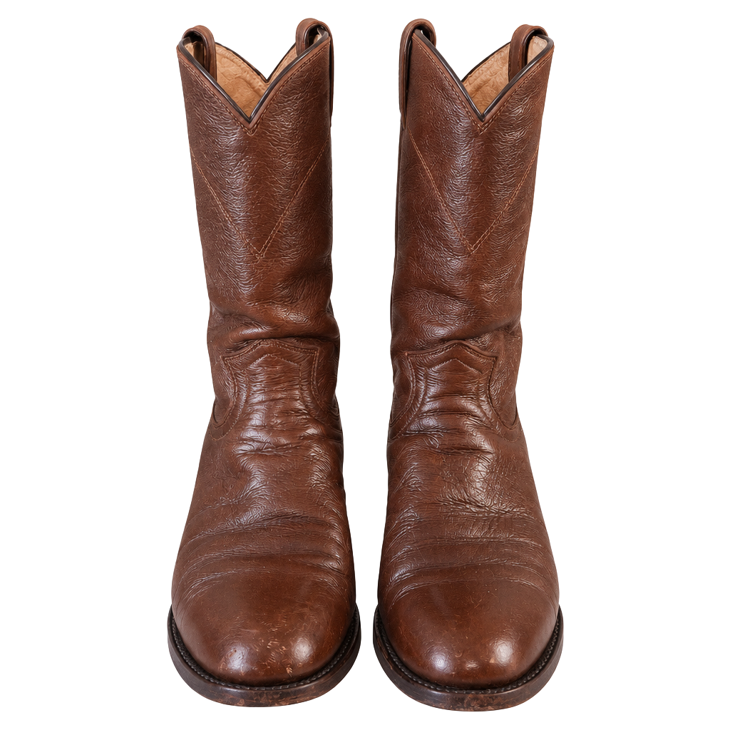 Justin Western Boots Brown Leather Cowboy 6 1/2 1