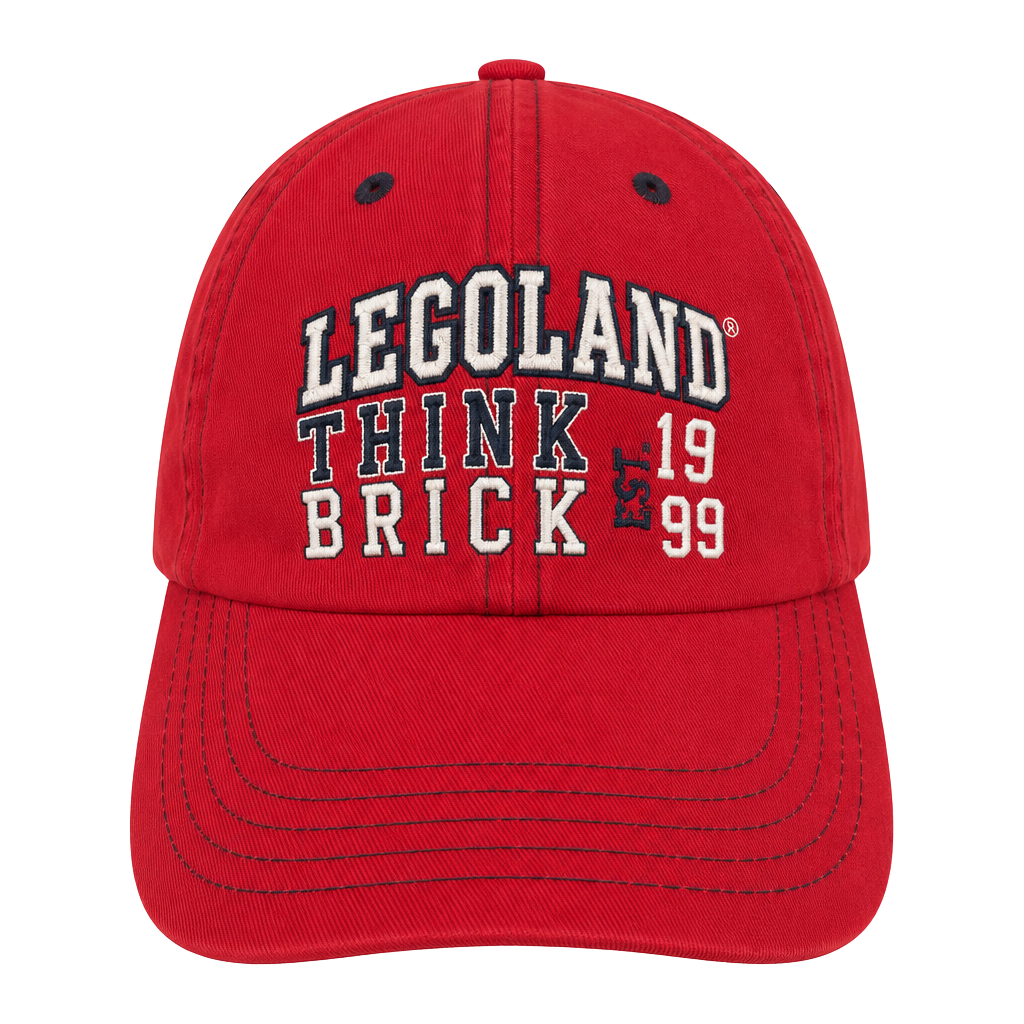 Legoland Think Brick Baseball Cap Red Adjustable Embroidered Logo Hat 1