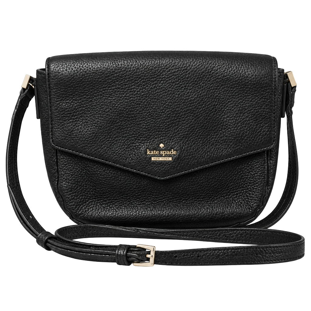 Kate Spade Spencer Court Lavinia Crossbody Bag Black Pebbled Leather 1