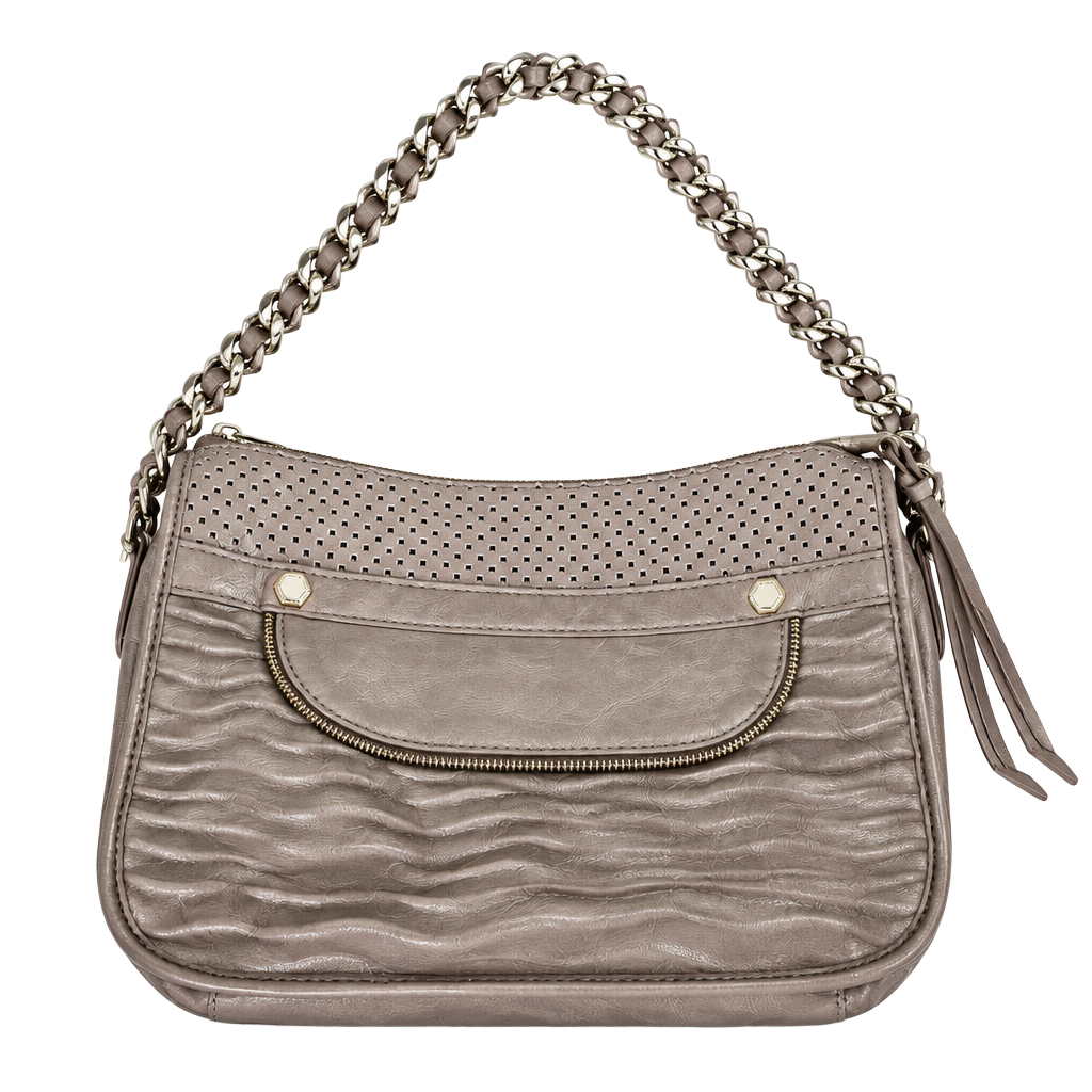 Gianni Bini Taupe Perforated Shoulder Bag Purse 1
