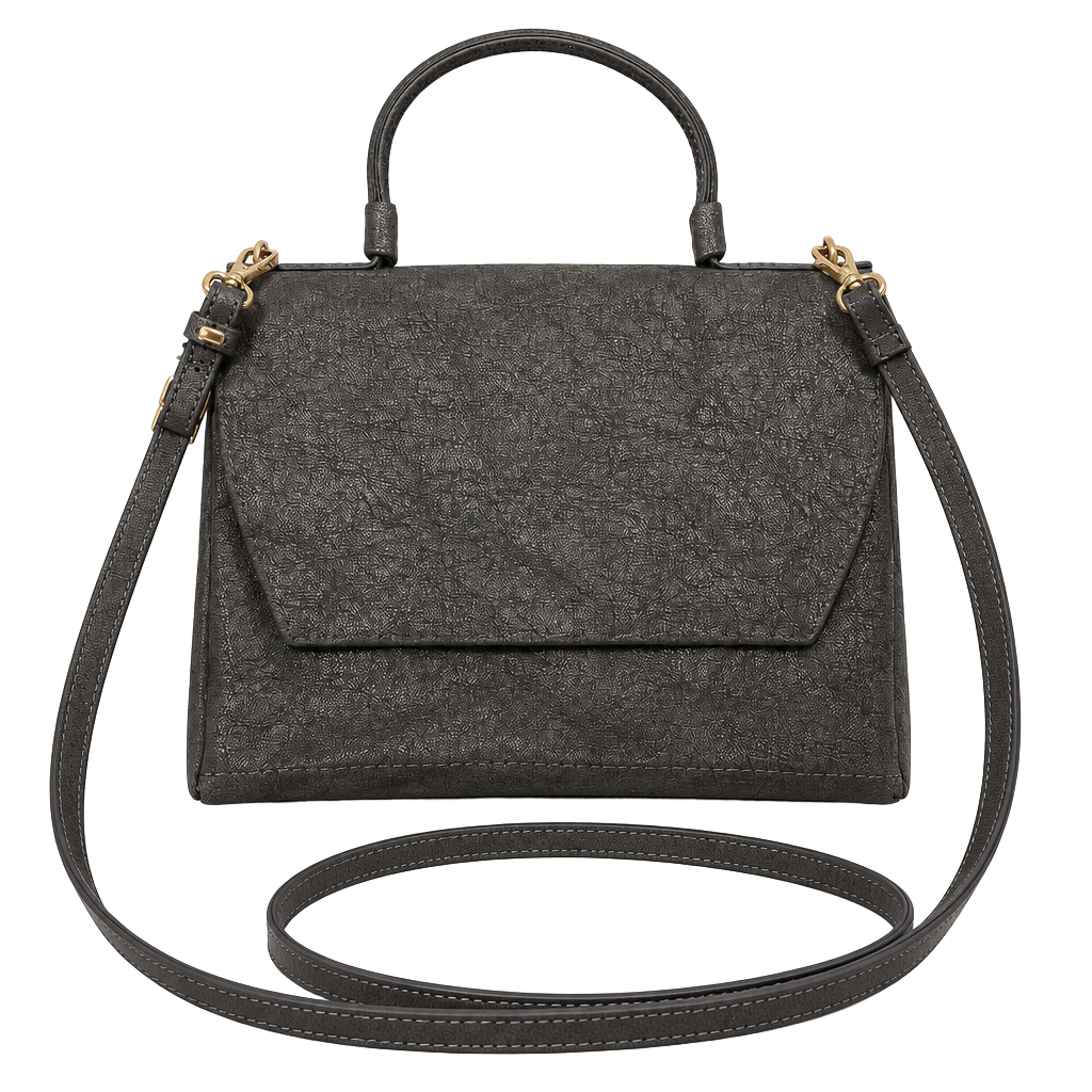 Uashmama Made In Italy Gray Washable Paper Crossbody Handbag 1