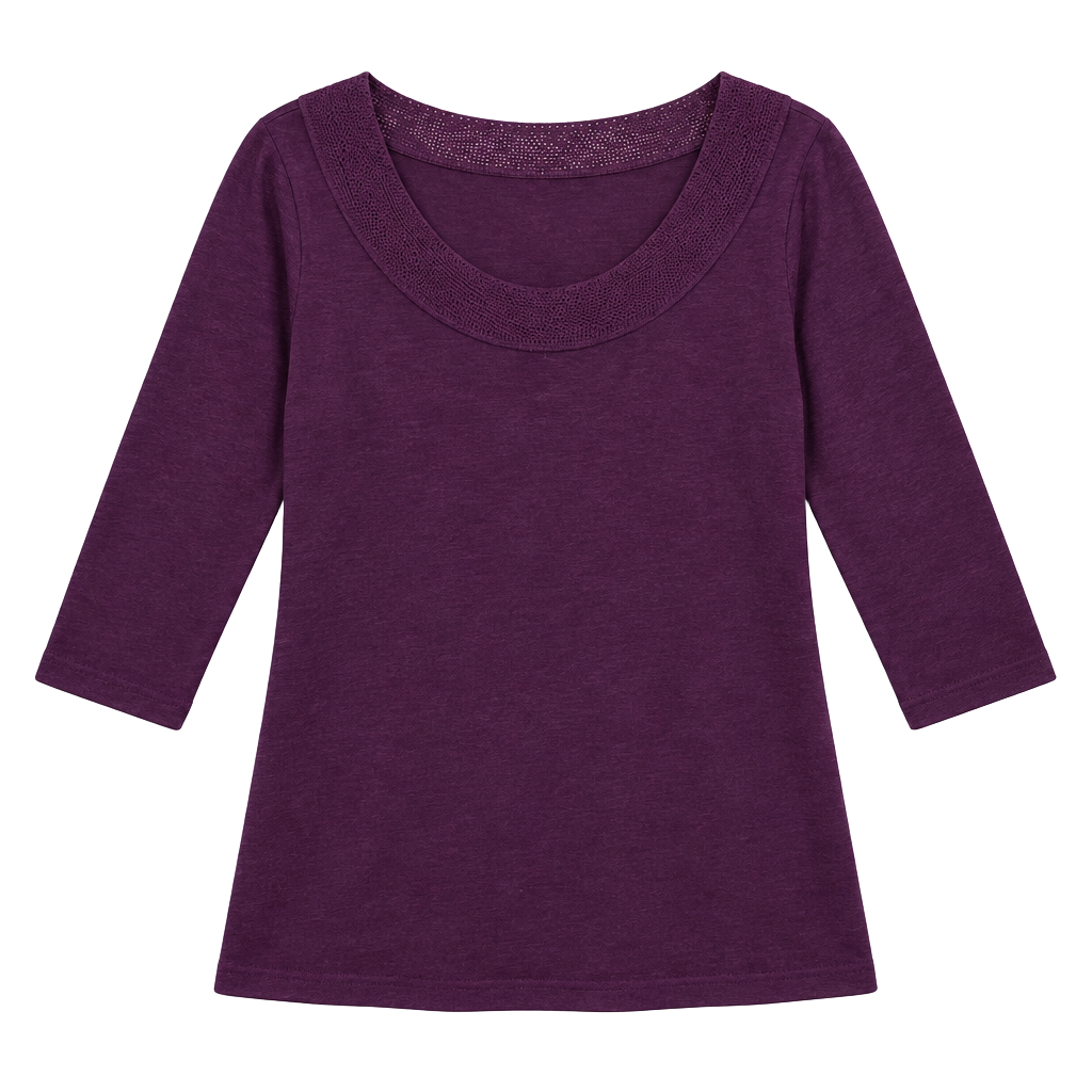 Coldwater Creek Sweater Size L Purple Silk Cotton Knit Top 1