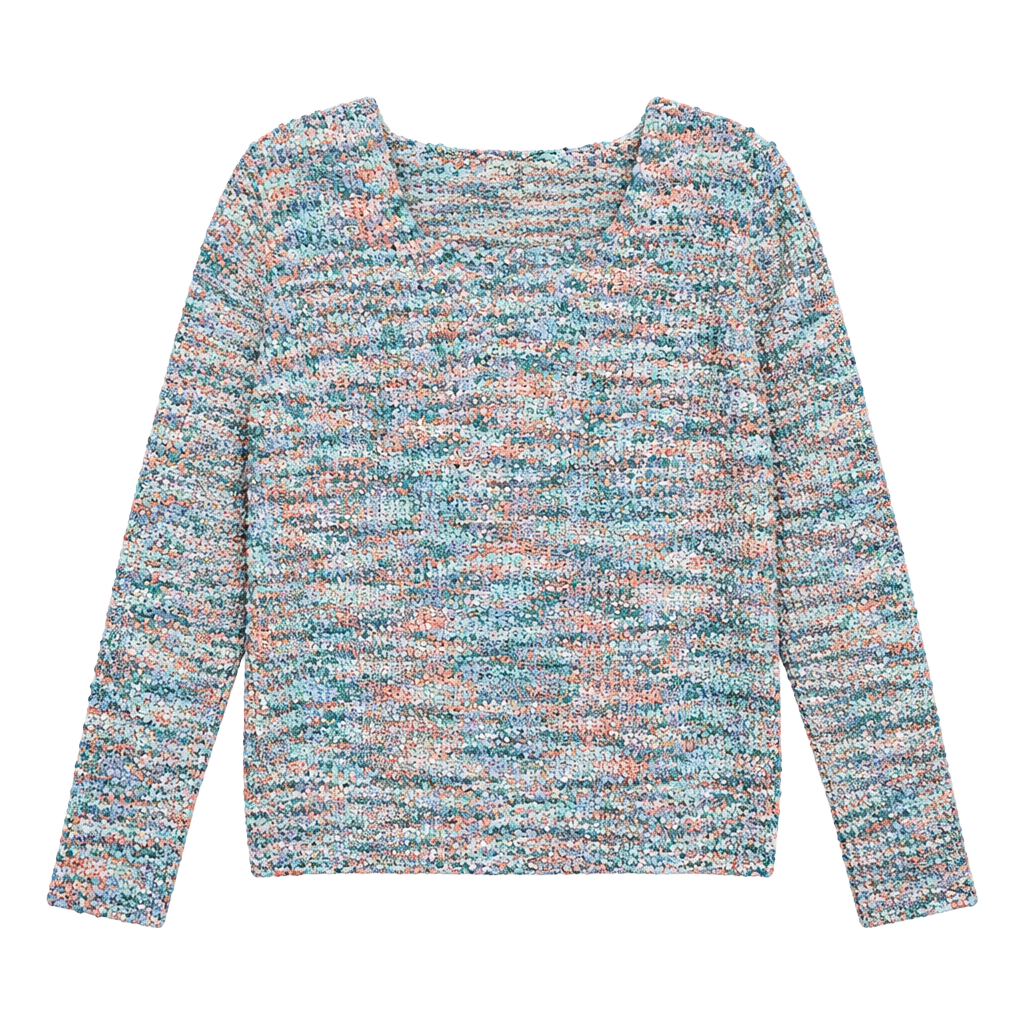 Rachel Zoe Chenille Sweater Size M Multicolor Textured Knit Pullover 1