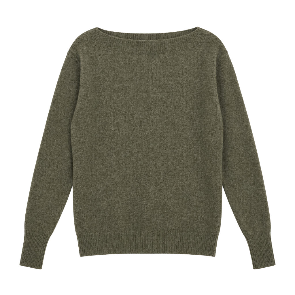 Calvin Klein Sweater Size S Olive Lambswool Angora Boatneck 1