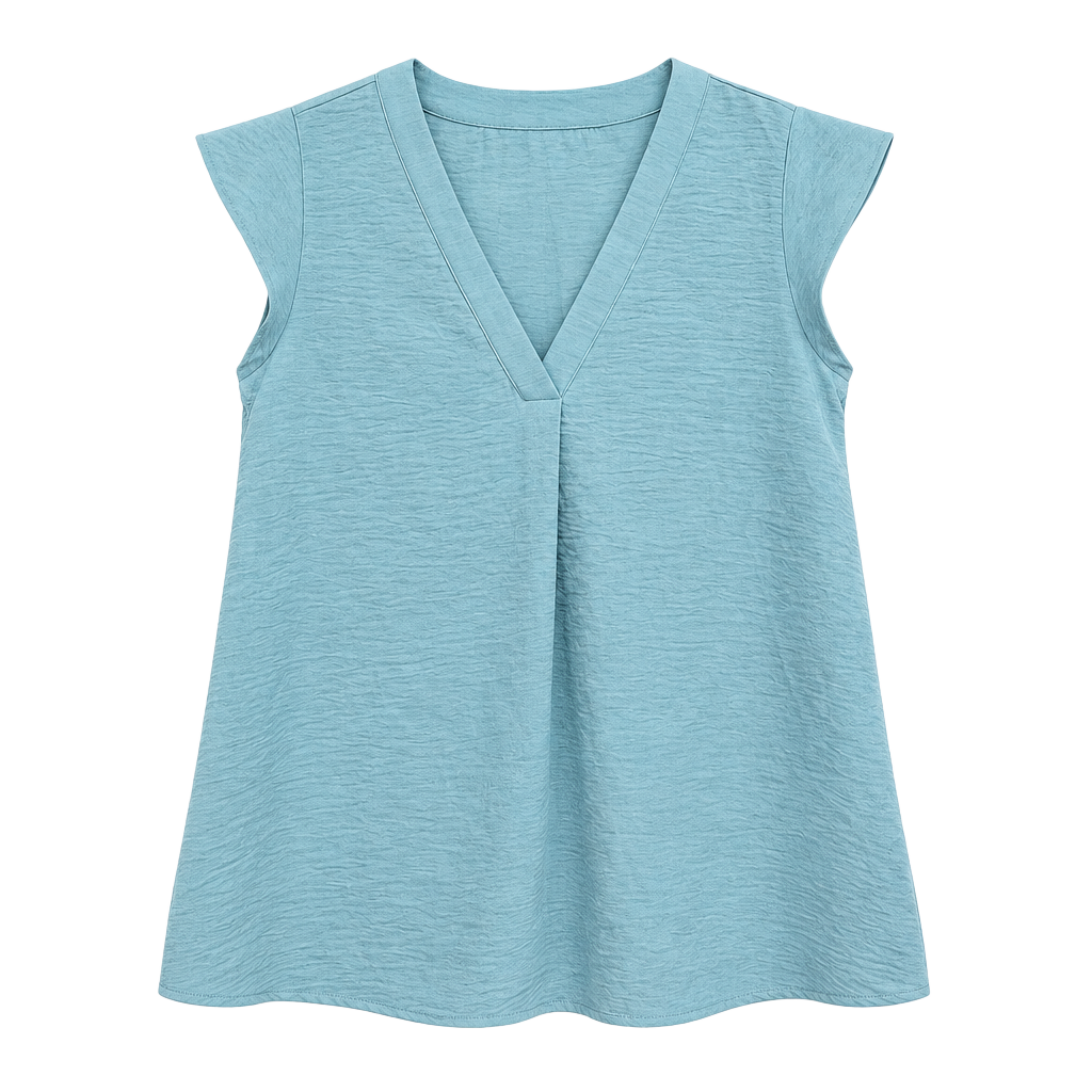 Cupcakes and Cashmere Blouse Size S Light Blue Cap Sleeve V-Neck 1