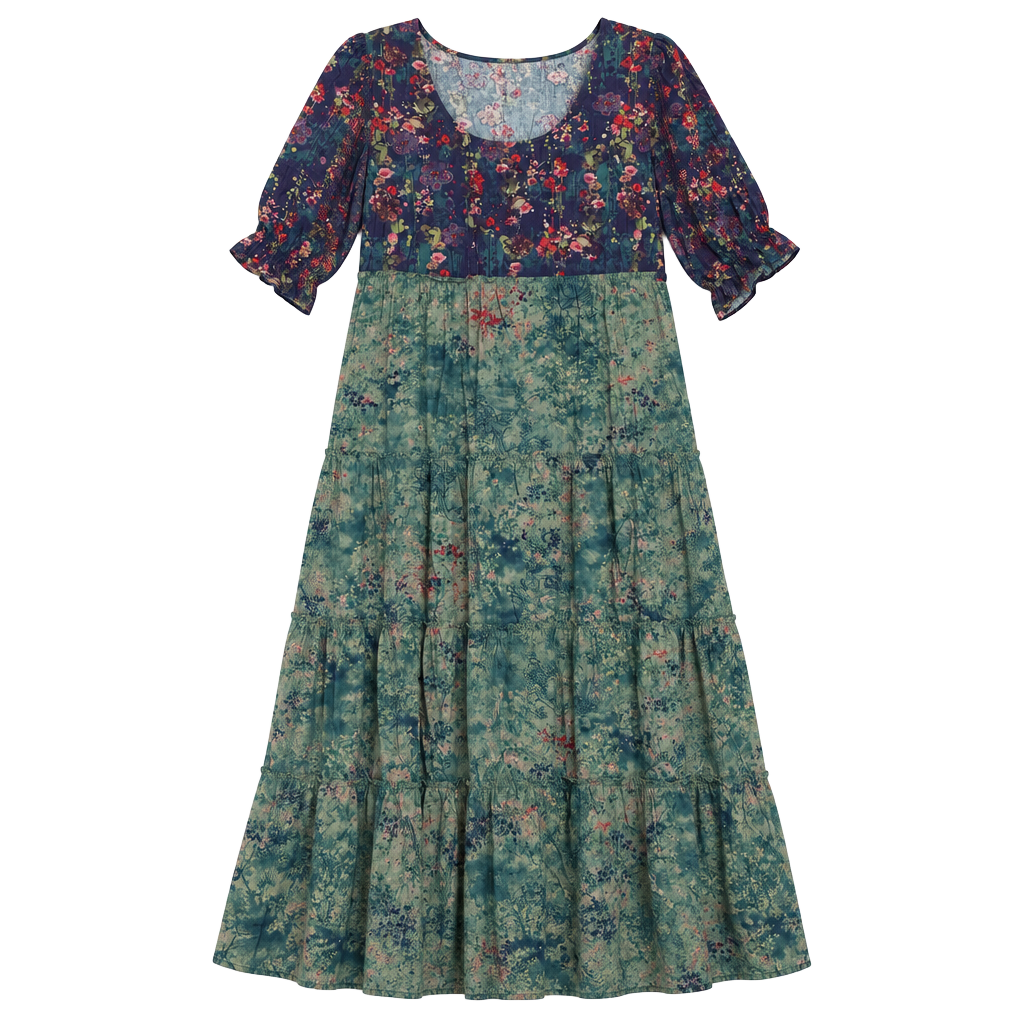 Natural Life Patti Dress Boho Patchwork 1