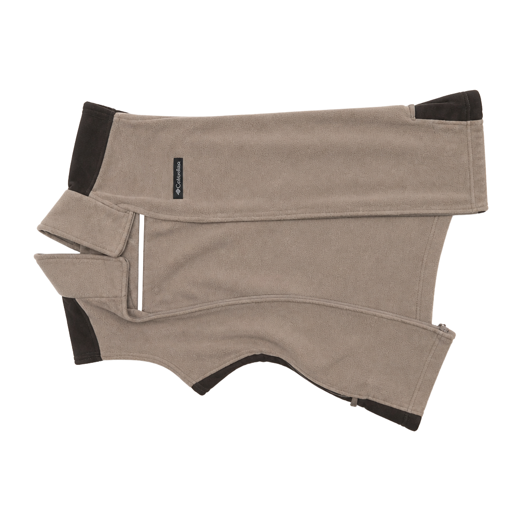 Tan and brown Columbia fleece vest 1