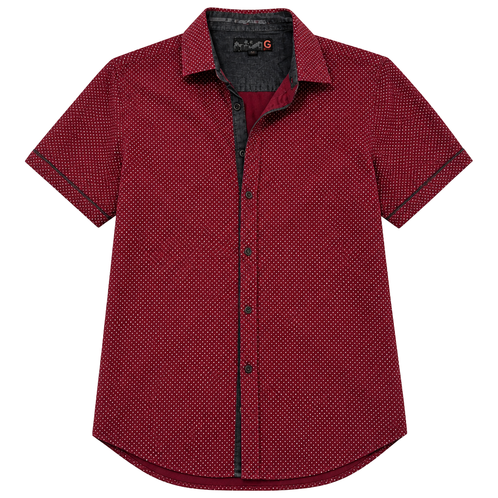 red and white dotted Guess button up
flawless
large fit like medium 1