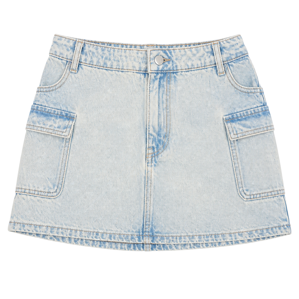 Zara Light Wash Denim Mini Skirt 1