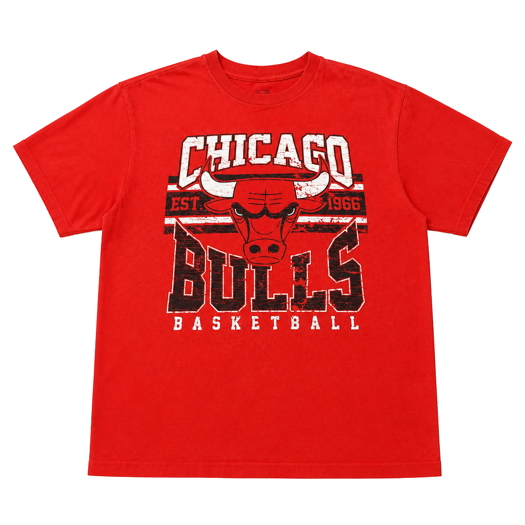 Chicago Bulls Vintage Graphic Tee - Red - Size XL 1