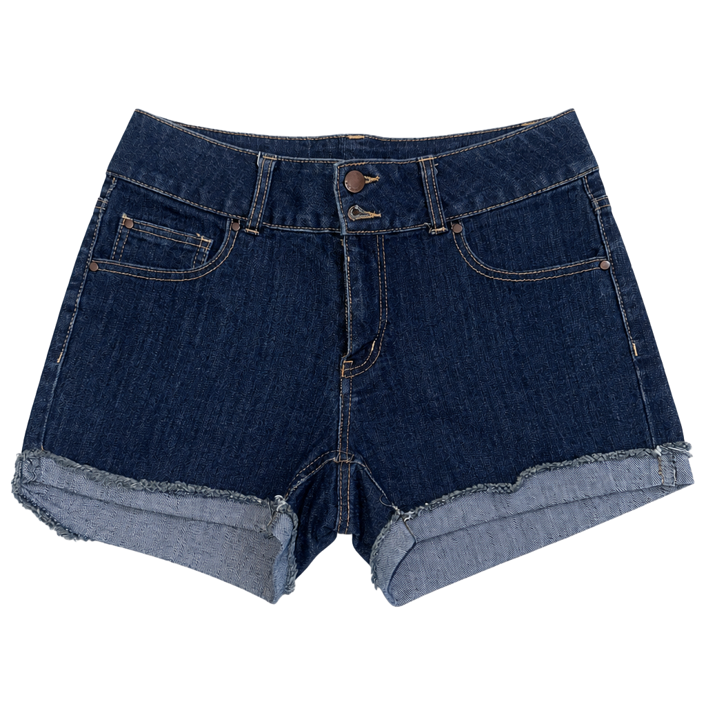 Refuge Dark Wash Denim Cuffed Shorts Size 8 1