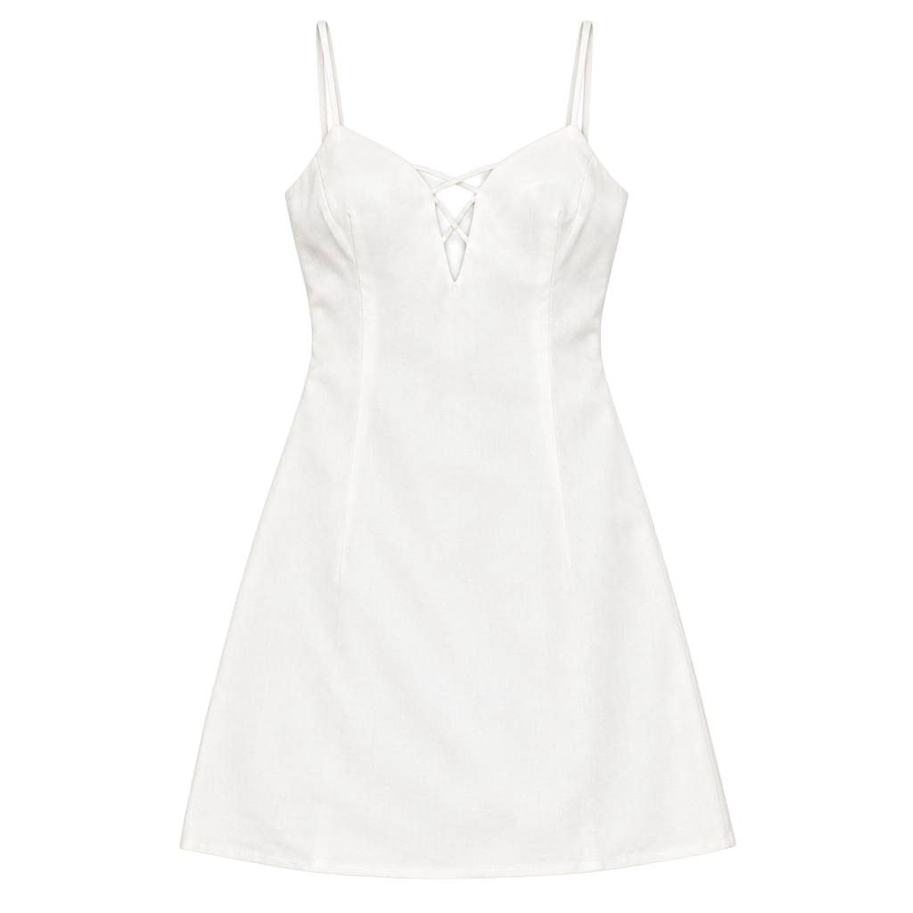 Victoria's Secret Vintage Gold Label Silk Slip Mini Dress V-Neck Lace-Up Medium 1