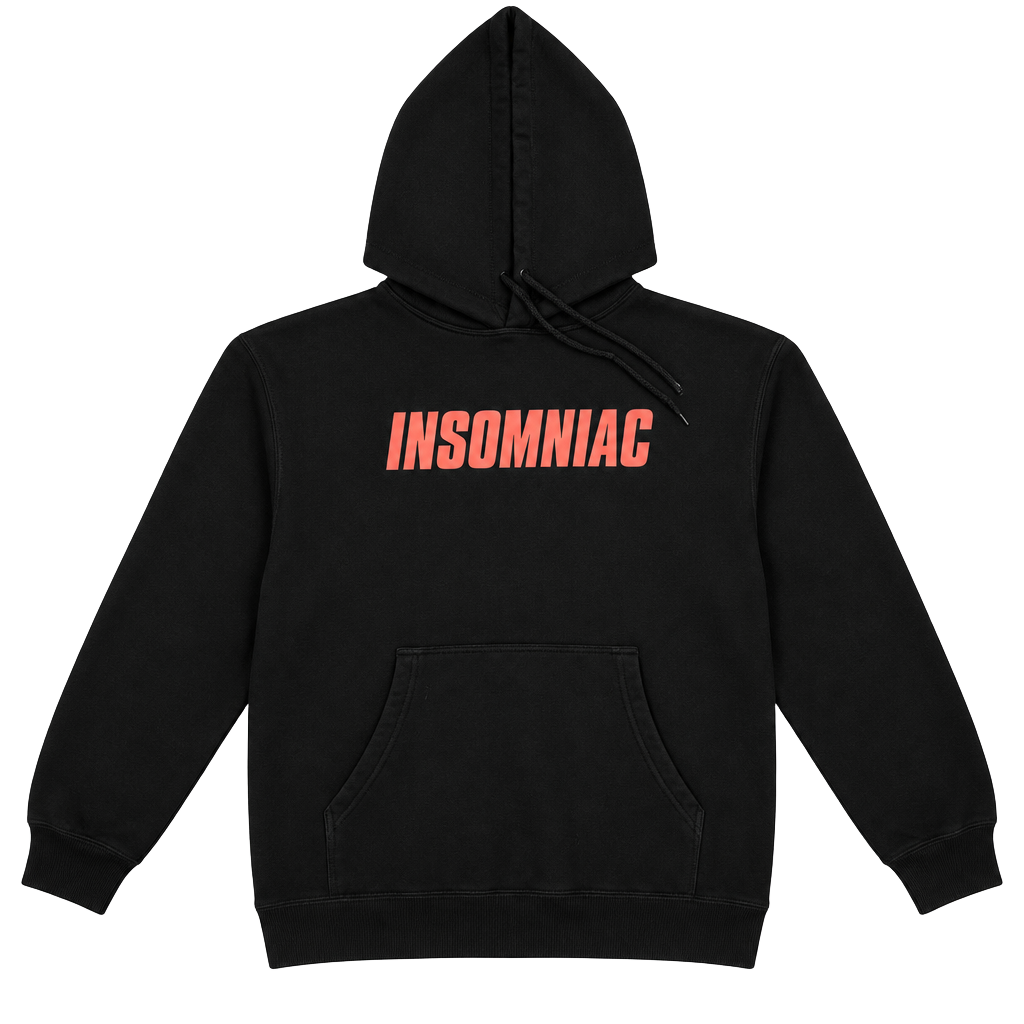 Insomniac Hoodie Size L Black Graphic Pullover 1