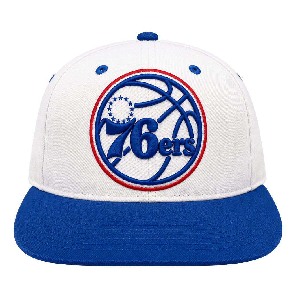 Mitchell & Ness Philadelphia 76ers Snapback Hat White Royal Blue 1