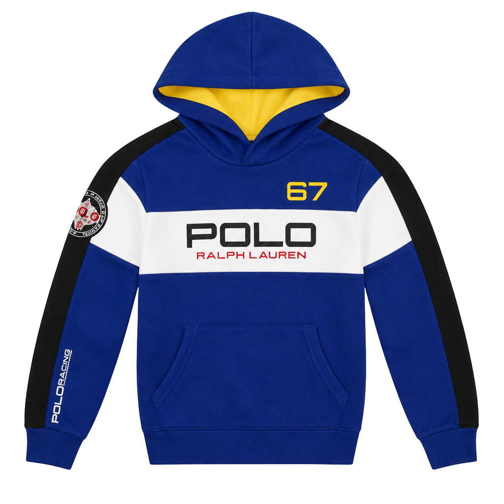 Polo Ralph Lauren Hoodie Size 6 Blue Color Block Alpine Racing 67 1