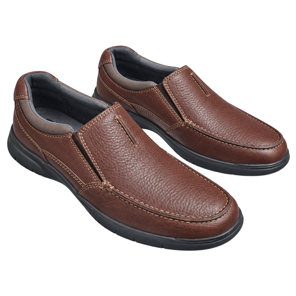 Clarks Cotrell Free Slip-On Shoes Size 11 W Brown Leather 1