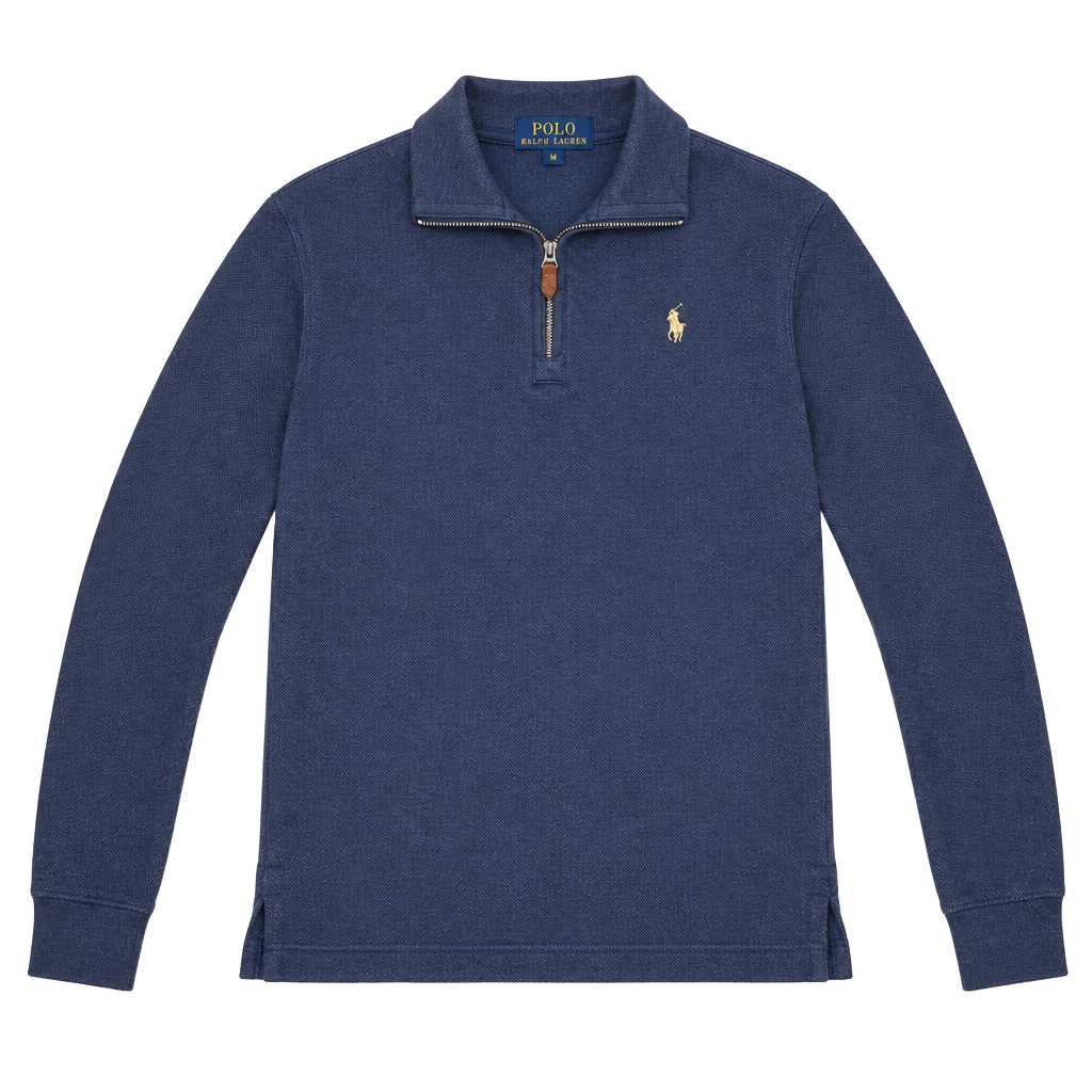 Polo Ralph Lauren Quarter-Zip Pullover Size 6 Navy Blue Sweatshirt 1