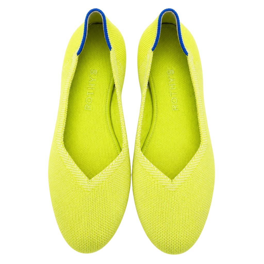 Rothy's The Point II Yellow Knit Ballet Flats Size 7.5 1