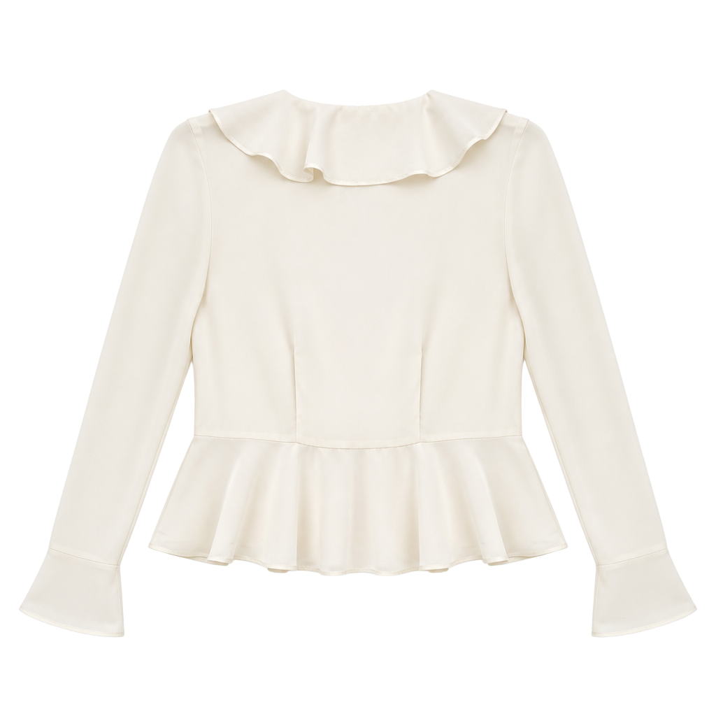 No Boundaries Almond Ruffle Woven Tie-Front Top, Size XS (0-2) 1