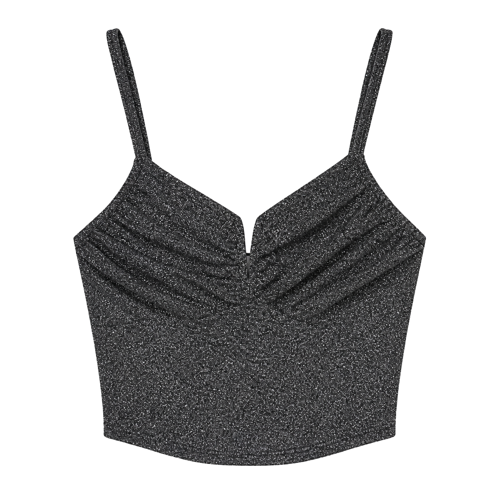 Madden NYC Metallic Pleated Cami Top, Size XS 1