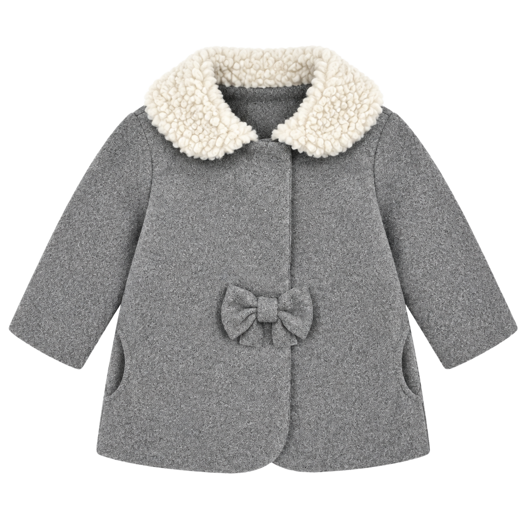 Jessica Simpson Coat Size 18M Gray Hooded Bow Winter Jacket 1