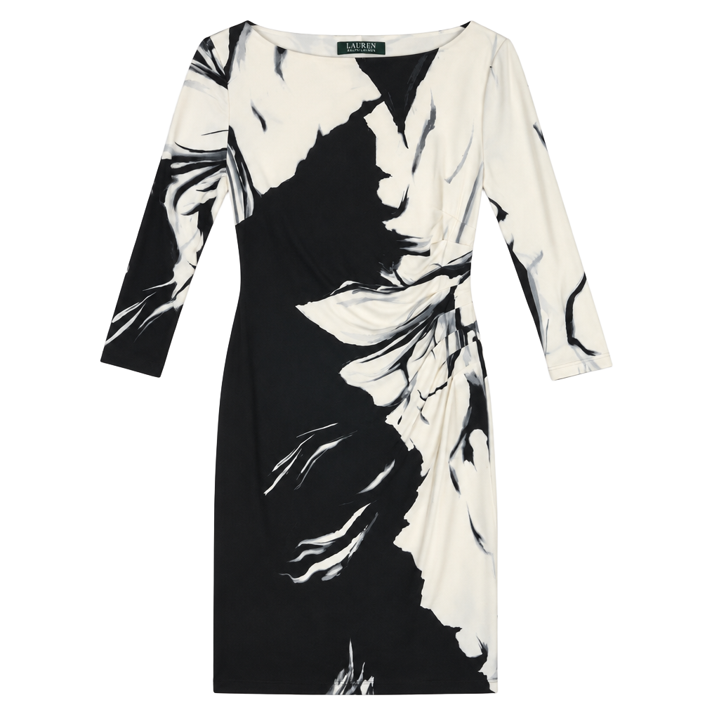 Lauren Ralph Lauren Size 6 Black White Floral Dress 1