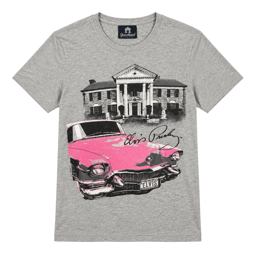 Graceland Elvis Presley Pink Cadillac Graphic T-Shirt Size L 1