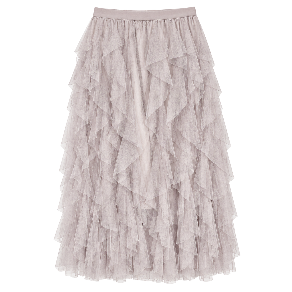 Soho Apparel Tulle Maxi Skirt Size 3X Mauve Pink Ruffled Tiered Mesh Fairycore 1