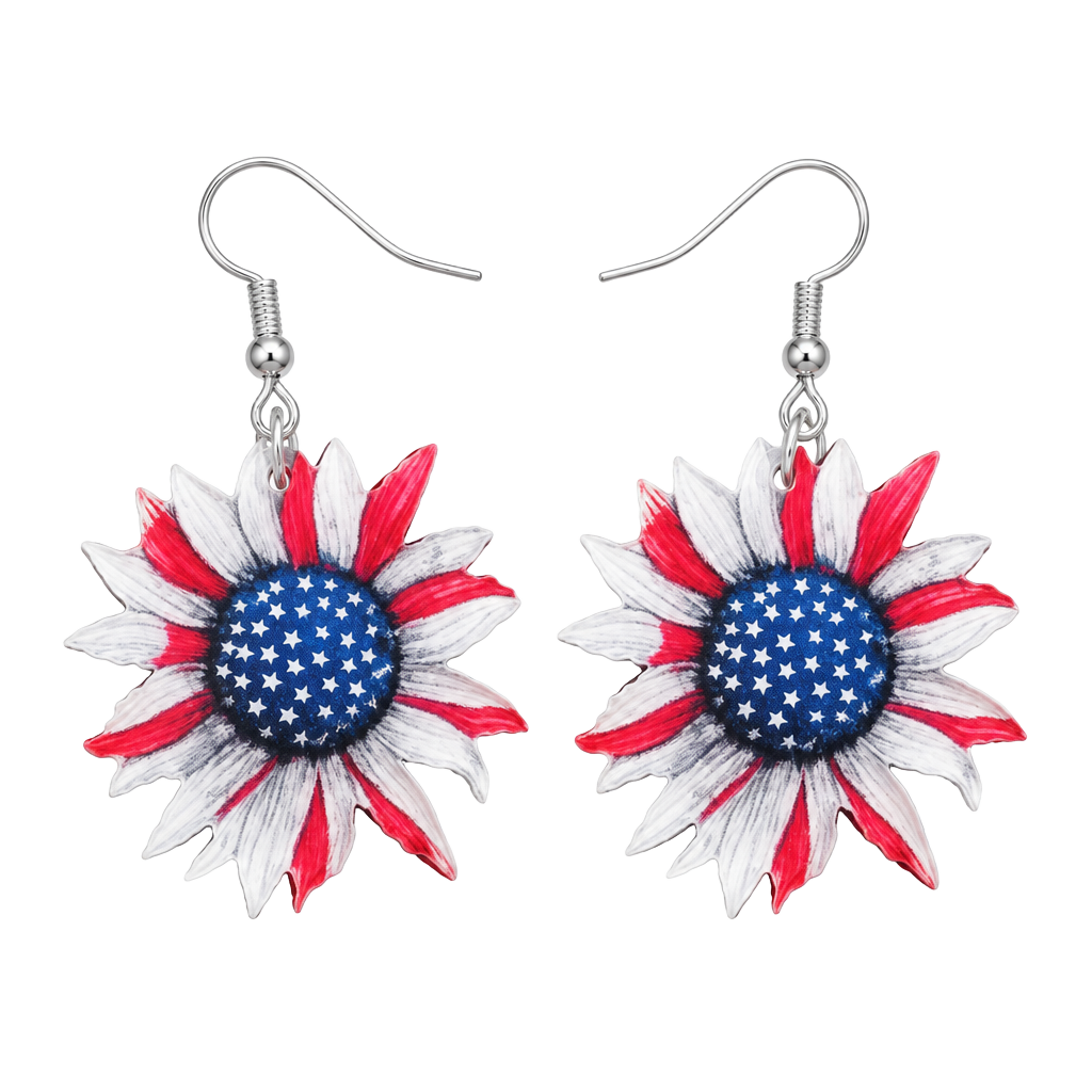 Patriotic Sunflower Earrings 1